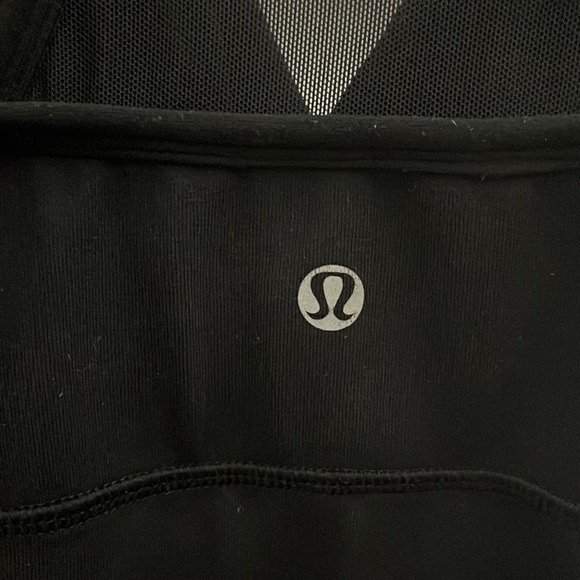 Lululemon Tank Top Black Wrap V Neck Mesh Back Racerback - Picture 5 of 12